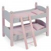 Litera de madera para muñecas de hasta 48 cm - Bayer Chic 2000 - Rosa y gris
