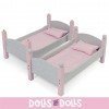 Litera de madera para muñecas de hasta 48 cm - Bayer Chic 2000 - Rosa y gris