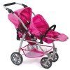 Sillita doble Vario 79 cm para muñecas - Bayer Chic 2000 - Fucsia-Perlas