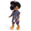 Muñeca D'Nenes 34 cm - Marieta afroamericana con vestido estampado