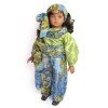 Muñeca D'Nenes 72 cm - Nany con vestido azul-verde