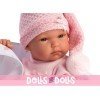 Muñeca Llorens 35 cm - Recién nacida Bimba con muselina rosa