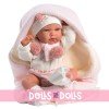 Muñeca Llorens 40 cm - Recién nacida Nica con nana rosa