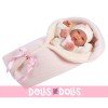 Muñeca Llorens 40 cm - Recién nacida Nica con nana rosa