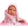 Muñeca Llorens 40 cm - Recién nacida Nica con toquilla rosa