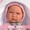 Muñeca Llorens 42 cm - Recién nacida Lala llorona con capa blanca