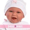 Muñeca Llorens 42 cm - Recién nacida Mimi sonrisas con cambiador rosa