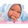 Muñeco Llorens 40 cm - Recién nacido Nico con toquilla celeste