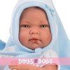 Muñeco Llorens 40 cm - Recién nacido Nico con toquilla celeste