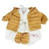 Ropa para Muñecas Llorens 42 cm - Conjunto estampado con chaqueta y peúcos ocre