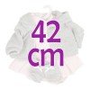 Ropa para Muñecas Llorens 42 cm - Conjunto estampado rosa con chaqueta y peúcos gris