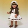Muñeca Mariquita Pérez 50 cm - Con vestido beig/marrón con chaqueta chenilla