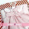 Ropa para muñeca Mariquita Pérez 50 cm - Vestido rayas rosa y blanco con chaqueta