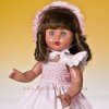 Muñeca Mariquita Pérez 50 cm - Con vestido blanco topos rosa