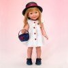 Muñeca Miel de Abeja 45 cm - Carolina con vestido blanco con botones rojos