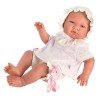 Muñeca Así 43 cm - María con conjunto bebé de punto rosa con puntillas