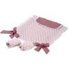 Complementos muñecas Así - Cubrepiés rosa con estrellas blancas y manoplas