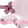 Complementos muñecas Así - Cubrepiés rosa con estrellas blancas y manoplas