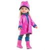 Muñeca Paola Reina 32 cm - Las Amigas - Manica con chubasquero rosa