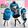 Peana metálica 2299 color azul-cielo para muñecas tipo Barbie