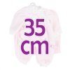 Ropa para Muñecas Llorens 35 cm - Pelele rosa con gorro y mantita