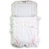 Saco blanco/cinta rosa cochecito Arrue y Bebelux