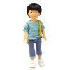 Muñeco Vestida de Azul 28 cm - Los Amigos de Carlota - Kenzo con jeans, camiseta de rayas y tirantes