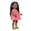 Muñeca Vestida de Azul 33 cm - Paulina negra con vestido rosa