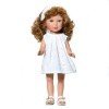 Muñeca Vestida de Azul 33 cm - Paulina pelirroja con vestido blanco