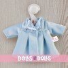 Ropa para Muñecas Así 20 cm - Abrigo de terciopelo celeste para muñeca Bomboncín