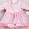Ropa para Muñecas Así 20 cm - Vestido rosa con puntitos blancos para muñeca Bomboncín