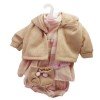 Ropa para Muñecas Llorens 38 cm - Conjunto estampado de cuadros con chaqueta beige