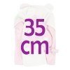 Ropa para Muñecas Llorens 35 cm - Conjunto rosa de toalla con capucha, sabanita y pañal