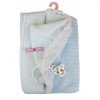 Complementos para muñecos Antonio Juan 40 - 52 cm - Mantita capucha azul con chupete