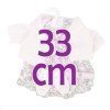 Ropa para Muñecas Llorens 33 cm - Conjunto estampado flores con chaqueta y peúcos rosa claro