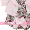 Ropa para Muñecas Llorens 33 cm - Conjunto estampado flores con chaqueta y peúcos rosa claro