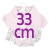Ropa para Muñecas Llorens 33 cm - Conjunto estampado flores con chaqueta y peúcos rosa