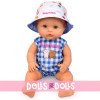 Ropa para muñeco Nenuco 35 cm - Vestido a cuadros azul
