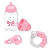 Accesorios para muñecas JC Toys - Set de biberón, sonajero y chupete ROSA