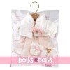 Ropa para Muñecas Llorens 33 cm - Vestido rosa conejitos con chaqueta blanca