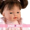 Muñeca Llorens 33 cm - Vera Llorona con vestido rosa de mariposas blancas
