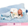 Muñeco Llorens 35 cm - Bimbo con cojín celeste