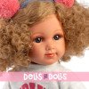 Muñeca Llorens 35 cm - Elena con camiseta blanca y falda vaquera