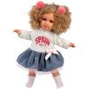 Muñeca Llorens 35 cm - Elena con camiseta blanca y falda vaquera