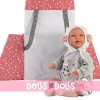 Muñeca Llorens 42 cm - Recién nacida Mimi llorona con portabebé espacial