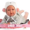 Muñeca Llorens 42 cm - Recién nacida Mimi llorona con portabebé espacial