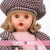 Muñeca Mariquita Pérez 50 cm - Abrigo de cuadros de invierno - Rubia