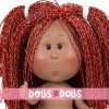 Muñeca Nines d'Onil 23 cm - Little Mia con pelo naranja afro y ojos marrones - Sin ropa