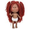 Muñeca Nines d'Onil 23 cm - Little Mia con pelo naranja afro y ojos marrones - Sin ropa