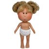 Muñeca Nines d'Onil 23 cm - Little Mia rubia con moño y ojos grises - Sin ropa